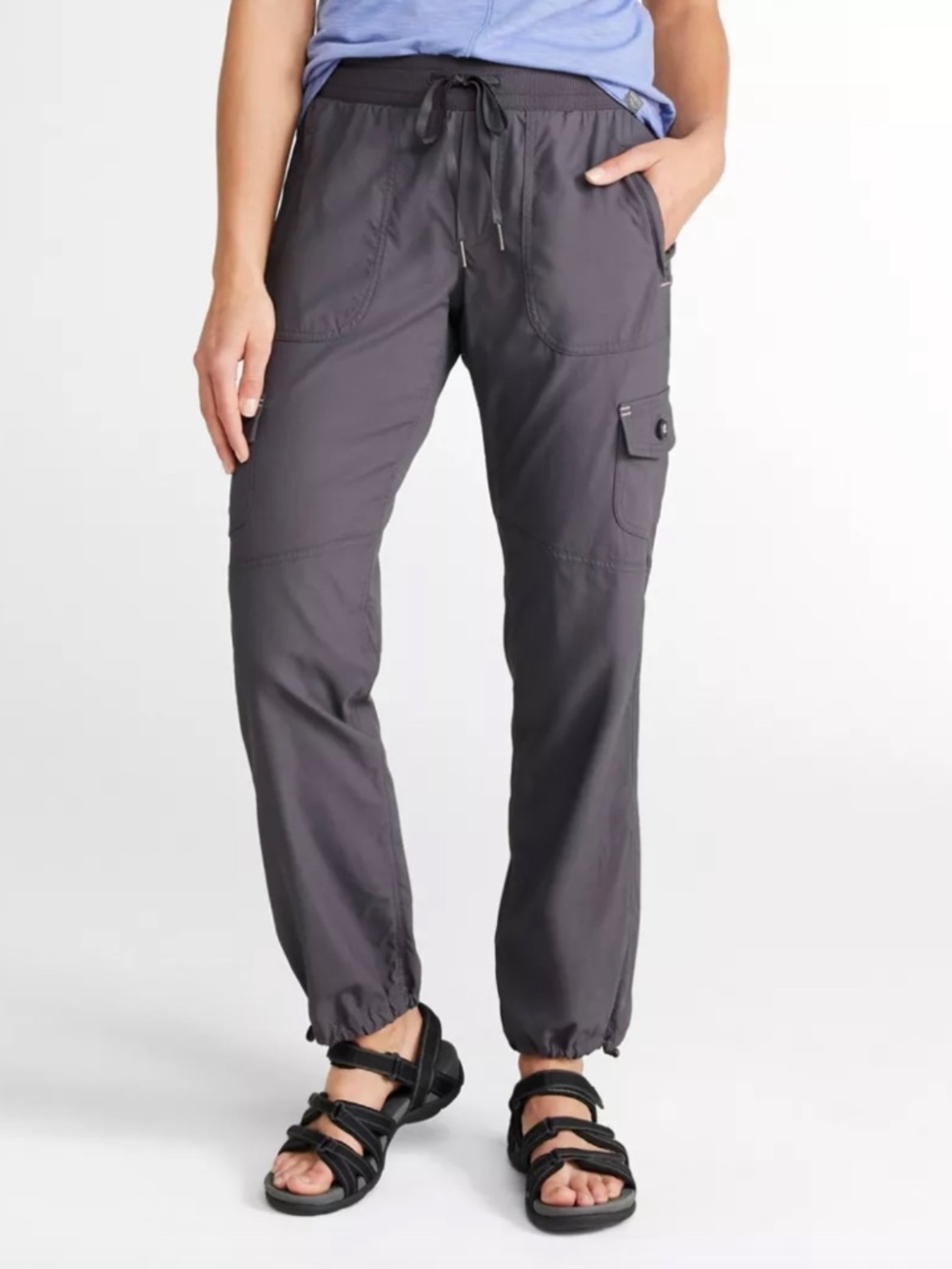 Women's LL Bean Vista Camp-Hike-Walk Pants, Straight Leg Cargo, Sz Pet Small